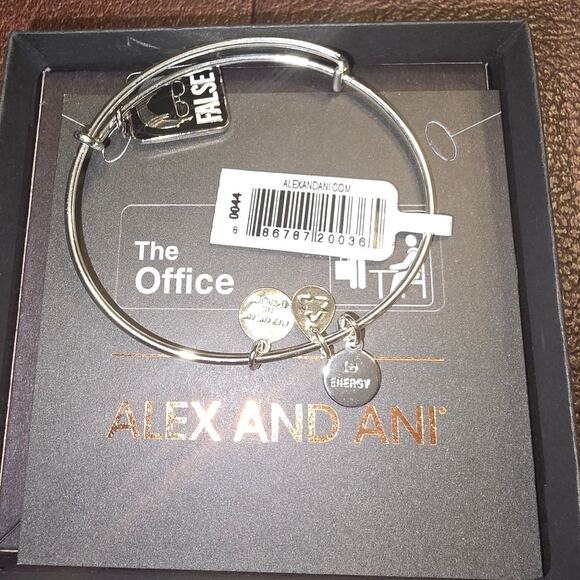 2 ALEX & ANI Gold tone Inline Bar THE OFFICE Collectible Bangle Expandable NIB - Picture 10 of 10
